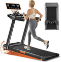 Treadmills for Home with 16% Incline & Handle Bar, 3.0HP Quiet Foldable Treadmill with Led Screen Up to 300lbs Capacity, 7-Layer Shock-Absorbing Walking Pad Treadmill 0.6-7.0MPH