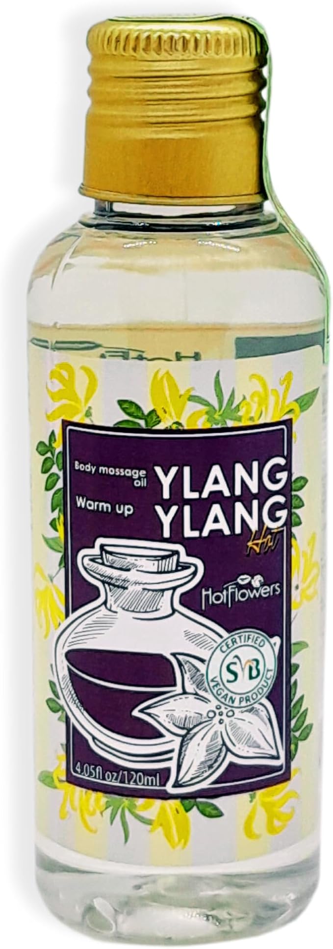 HOT FLOWERS Ylang-Ylang Body Massage Oil Set for Moisturizer and Nourish The Skin – Women and Couples - 4.5 fl oz