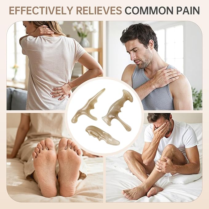 Manual Trigger Point Massage Tool Thumb Saver Deep Tissue Massage 3Pcs Set for Whole Body, Knot and Stress Relief Muscle Relaxation