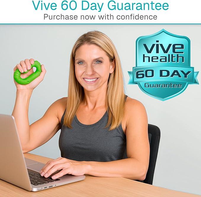 Vive Hand Strengthener Grip Ring - Forearm Ring Hand Exercisers - Silicone Squeezer Gripper for Muscle Strengthening Training Tool - Arthritis Finger Physical Therapy PT Kit Trainer (Textured 2 Pack)