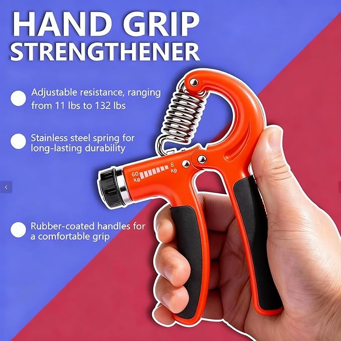 Ortarco Hand Grip Strength Trainer Kit, Stress Balls, Finger Exerciser Extensioin, 5 Pack Forearm Gripper Strengthener Adjustable Resistance, Hand Strengthening Devices