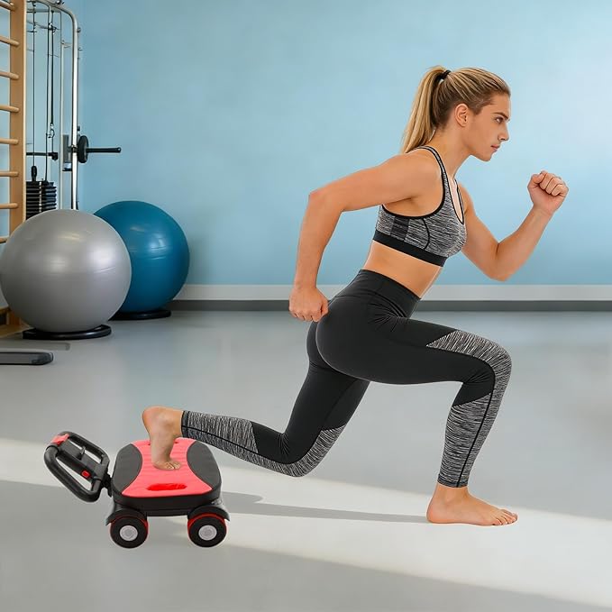 AB Roller Wheel, 4 Wheel Elbow Support Abdominal Roller, Abdominal Fat Burning Weight Loss Core Training Equipment for Home, Gym