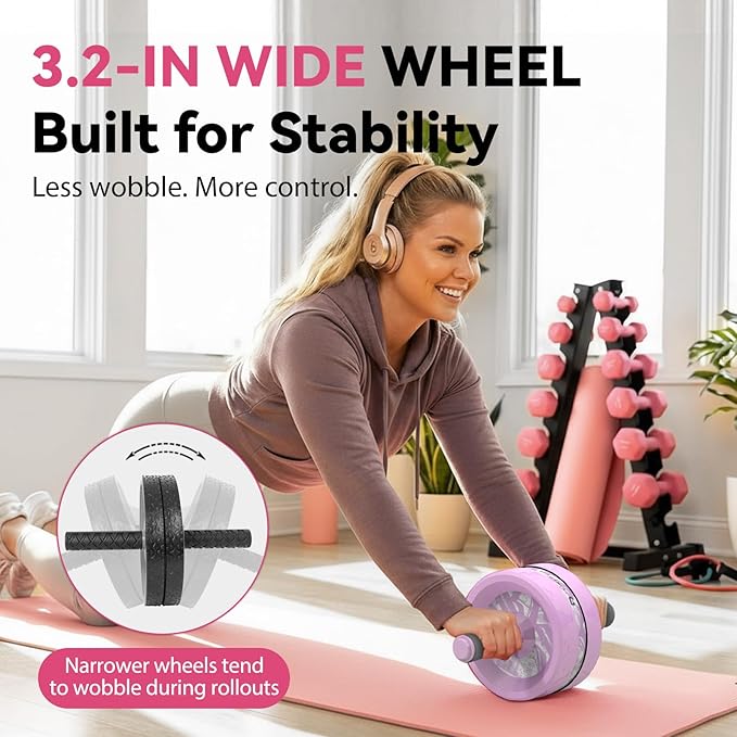 VINSGUIR Ab Roller Wheel, Abs & Core Workout Equipment for Home Gym with Knee Pad Accessories, Abdominal Wheel for Full-body Strength Training