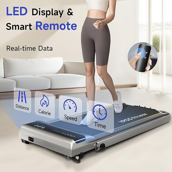 Foldable Treadmill with Incline, Walking Pad with Handle Bar 3 Level Incline, Portable Folding Treadmills for Home/Office 300 Lbs Capacity, Quiet Desk Treadmill with Remote Control & APP