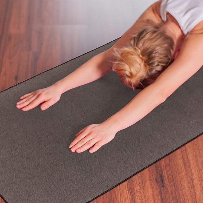 3 Pack Hot Yoga Towel Non Slip 72" x 26" Extra Large Microfiber Yoga Mat Towel with Grip Dot Absorbent Sweat Anti-Slip Mat Cover for Pilates Fitness(Beige Dark Gray Coffee)