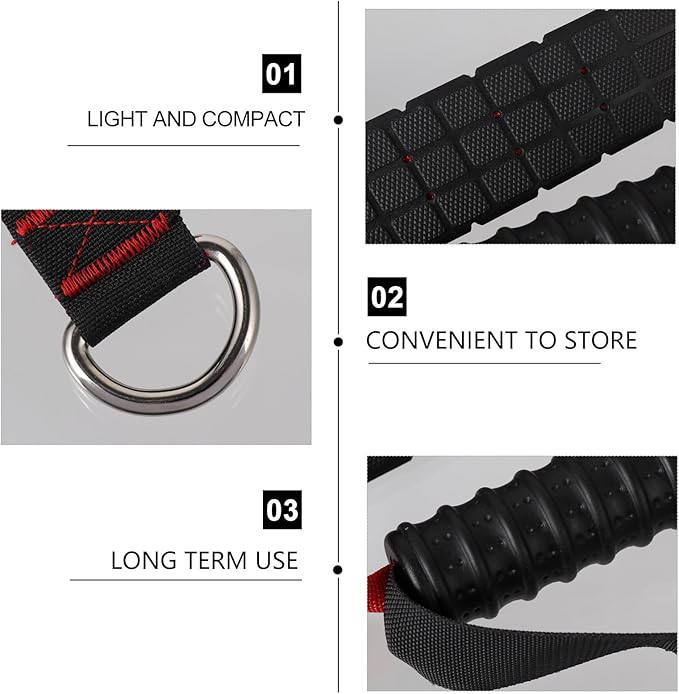 Fitness Handle and Non-slip Exercise Grip for Home Resistance Bands, Pulldown Training Rope Attachment, Strength Training Equipment Accessory for Workout and Gym Use