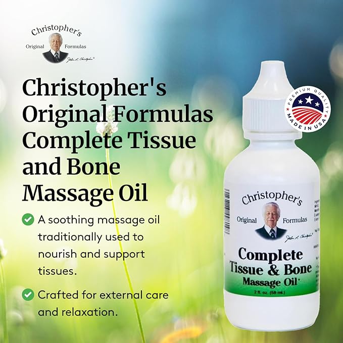 Christopher's Original Formulas Complete Tissue & Bone Massage Oil, Herbal Relief, 2 oz