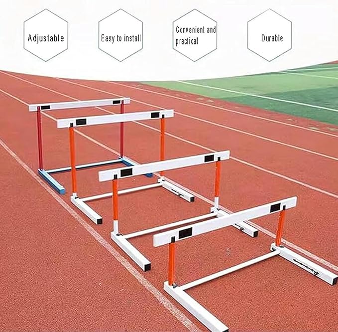 Athletics Hurdles, Height Adjustable Sports Training Hurdle Professional Athlete/Coach Practice Speed Hurdles (65cm), 106cm