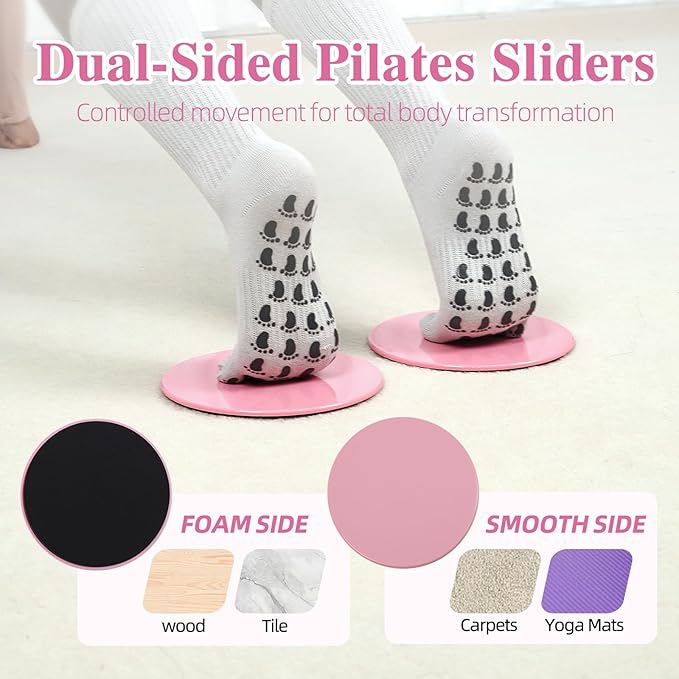13 PCS Pilates Equipment Kit for Women,Pilates Ring and Ball Set with Resistance Bands,Core Sliders, Socks, Bag & Guide for Starter Home Workout Fitness Gym Essentials