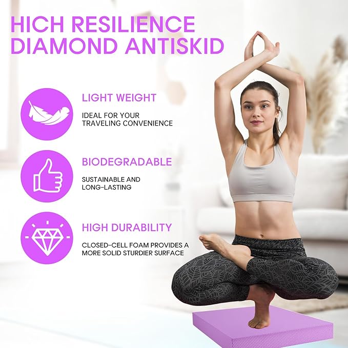 Exercise Balance Pad，Balance Foam Mat for Physical Therapy Equipment & Strength Stability Training, Slip Resistant Foam Mat for Yoga, Pilates, Meditation，Gardening knee pads