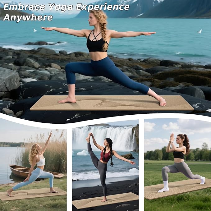 ILILI Yoga Mat, 72x25×0.3 Inch, TPE Exercise Mat, Tear-Resistant, Fitness Yoga Mat with Carrying Strap, Ideal for Yoga, Pilates, Home Workouts, Stretching & All Fitness Routines