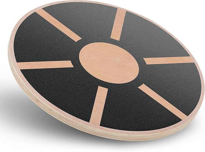 MADOG Wooden Wobble Balance Board for Adults, 15.5" Anti-Skid Sandpaper for Workout Core Trainer Physical Therapy, Home Gym Stability Board