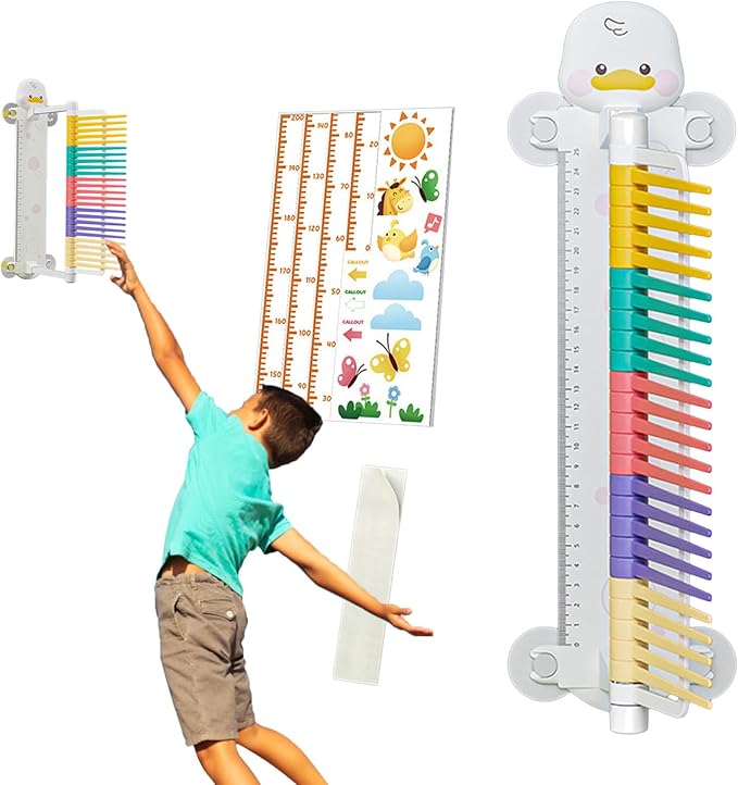 Vertical Jump Tool Kids – Adjustable Test Pole, Training Stick Equipment | Height Measuring Sport Aid, Educational High Jump Tester, Fun Skill Builder with Marker for Playground, School and Gift Uses