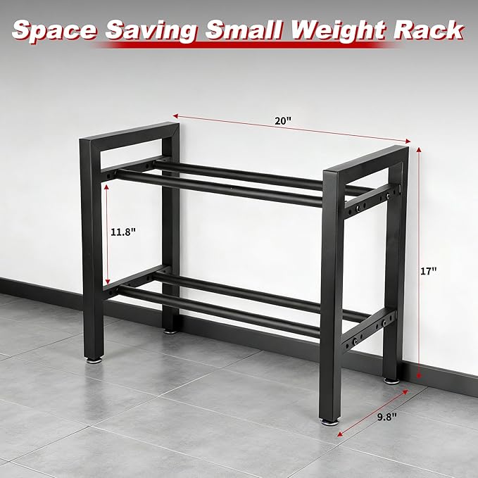 Dumbbell Rack, 2-Tier | 3-Tier Weight Rack for Home Gym, 300LB | 450LB Adjustable Dumbbell Rack Stand Only Weight Storage Rack Gym Organizer