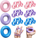 Grip Strength Trainer Kit, 3 Colors Forearm Strengthener & Hand Grip Strengthener, Finger Exerciser & Stretcher for Strength Training, Recovery & Flexibility