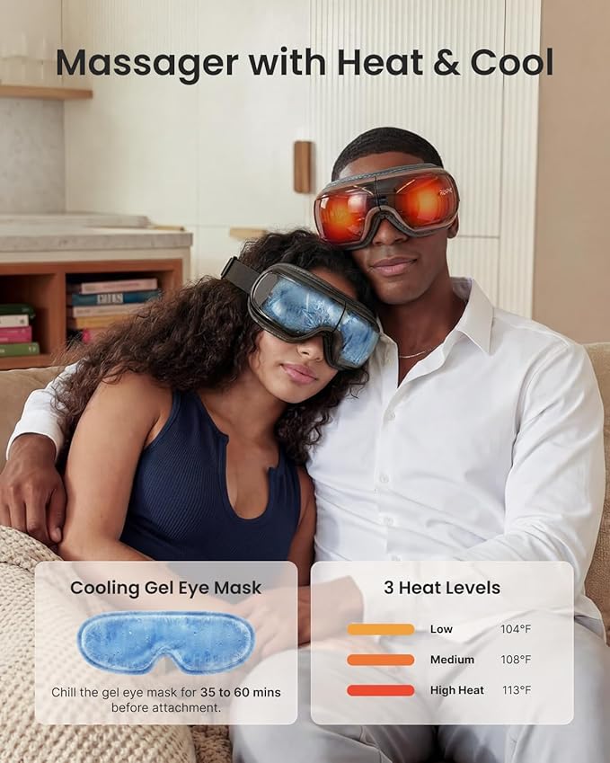RENPHO Eyeris 3 Eye Massager with Heat and Cooling Voice Control, FSA Eligible HSA, Mothers Day Birthday Gifts for Women Men Him Her, Migraine Relief Eye Mask for Migraines, Eye Care Reduce Dry Eyes