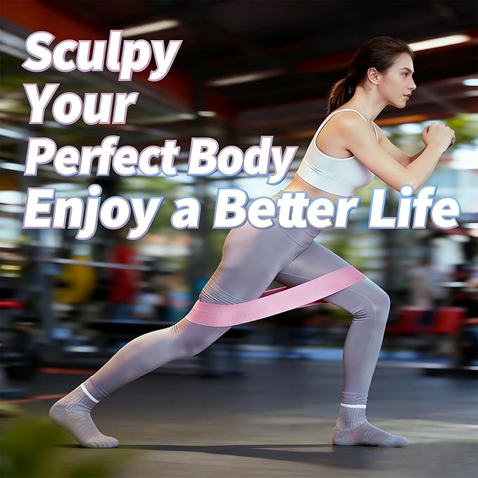 Fabric Resistance Bands for Legs, 3 Levels Non-Slip Exercise Bands for Working Out,Booty Bands for Women & Men, Glute Bands for Home Gym Yoga Pilates Rehab Fitness