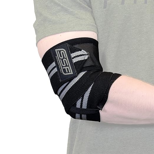 SERIOUS STEEL FITNESS Powerlifting Elbow Wraps (Pair) - 120 CM (47 inches)