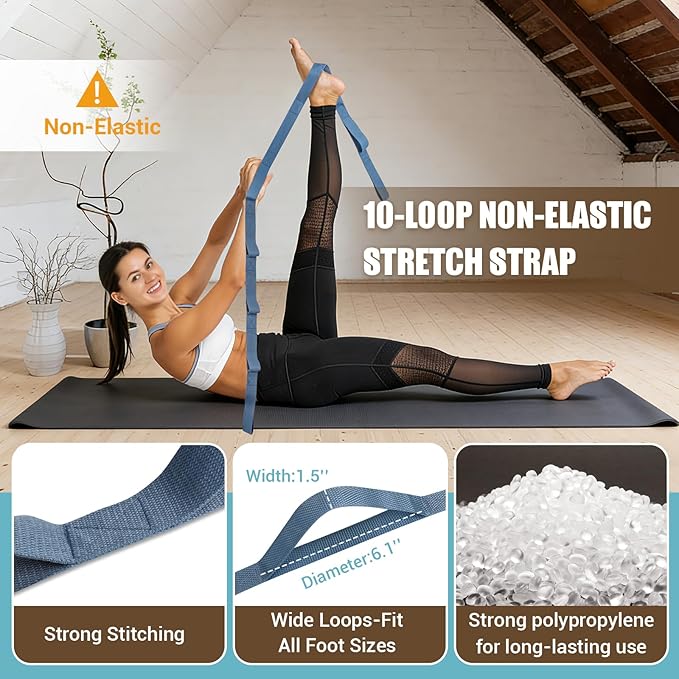 Slant Board for Calf Stretching, Adjustable Wooden Calf Stretch Board with Stretch Strap & Training Poster, 300 Lbs Weight Capacity Velour Board for Calf Ankle Achilles Physical Therapy Leg Exercisers
