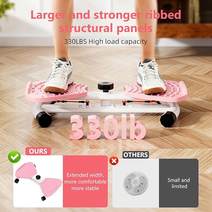 Waist Twister, Ultra-Quiet Ab Twister Machine with 330 lbs Weight Capacity Pilates Board for Women Belly Fat Loss, Noiseless Core Ab Exercise
