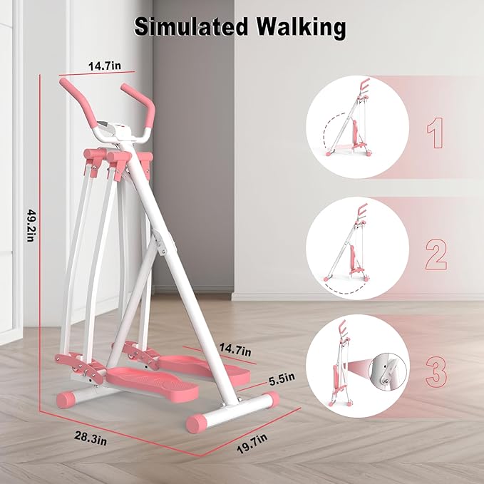 HOTWAVE Air Walker Exercise Machine, Home Space Walker Aerobic Stepper, Foldable Elliptical for Small Spaces - Cross Trainer Glider Exercise Machine for Men and Women Fitness Equipment
