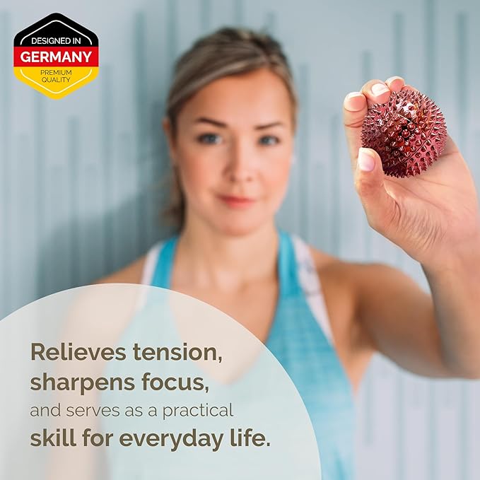 2X Spiky DBT Skill Balls | 2inch | Magnetic Stress Relief Balls | Spiky Massage Balls for Relaxation, Tension Release, Focus & Mobility (Rose Gold)