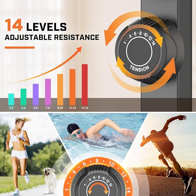 ANCHEER Elliptical Exercise Machine, Elliptical Trainer for Home Gym, Exercise Equipment 500Lbs Max Weight, Ultra-Silent Elliptical Machine, with Smooth 14 Resistance Levels Pulse Rate Grips