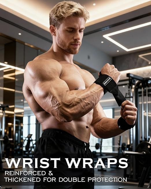 Wrist Wraps, 2-Pack Gym Wrist Support Wraps, 55cm Weight Lifting Wrist Straps, Enhanced Wrist Bandages for Fitness Bodybuilding Training