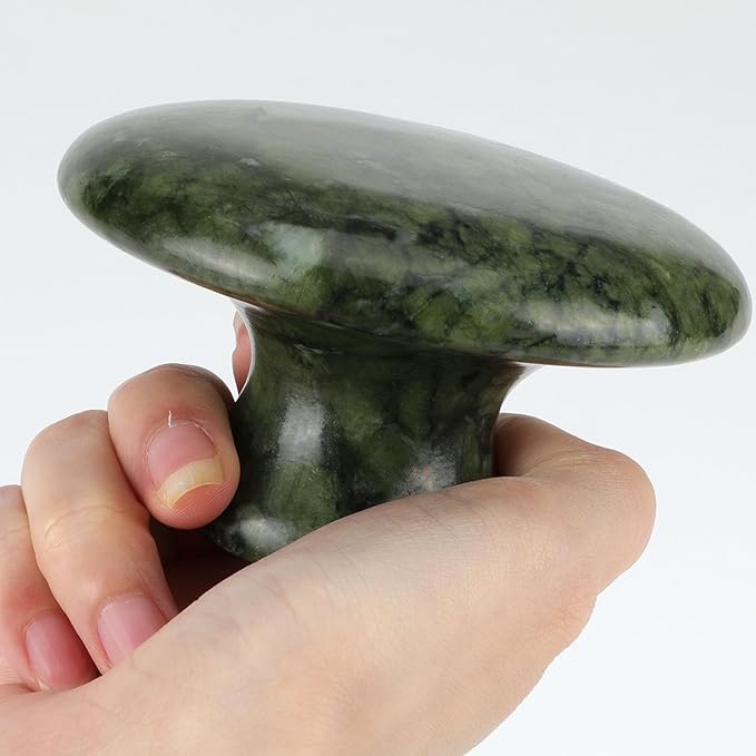 gemshan Massage Stone, 3.5inch Natural Hot Rocks, Body Gua Sha Massage Tool for Cellulite Massage, Lymphatic Drainage, Relieve Tension and Muscle Pain