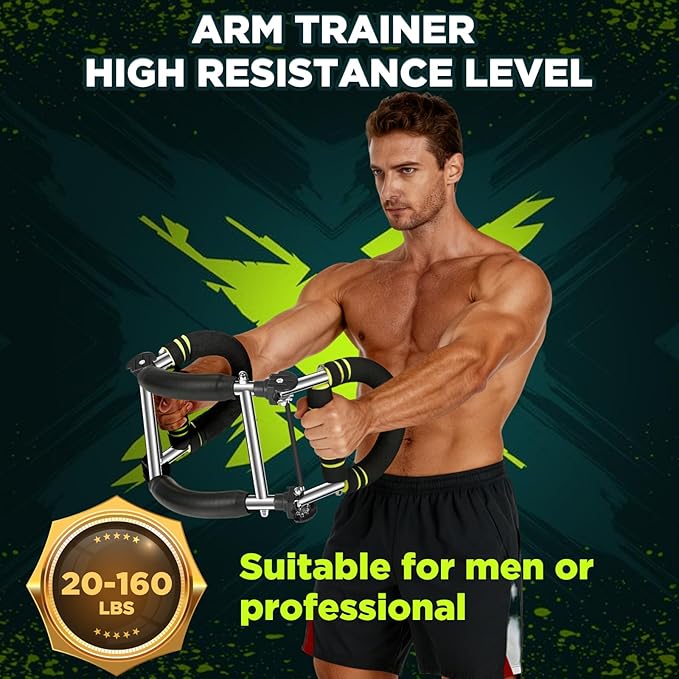 Twister Arm Trainer, 9-Level Adjustable/Non-Adjustable (20-270/20-160Lbs), Non-Foldable/Foldable, with Adjustment Tool & Mechanical Counting Grip, Home Gym Exerciser for Men Women
