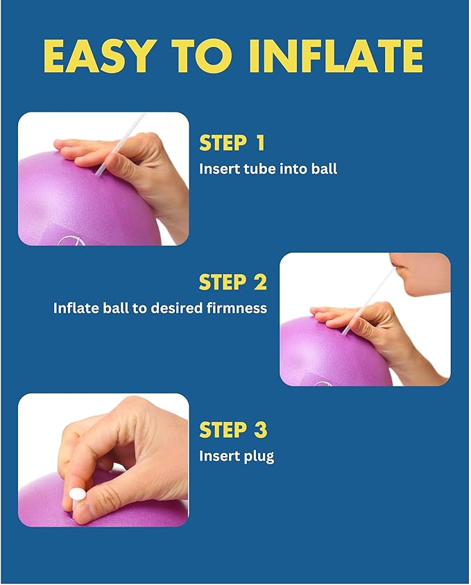 ProBody Pilates Small Exercise Ball - 9 Inch Workout Ball for Stability, Barre, Yoga, Core & Physical Therapy
