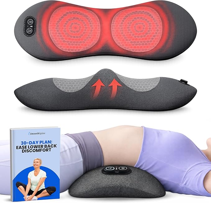 SmoothSpine Triple Fusion Back Massager - The Official Smooth Spine Massager with Heat - Design to Support Lower Back Comfort, Relaxation Device for Home Use (Triple Fusion Back Massager)