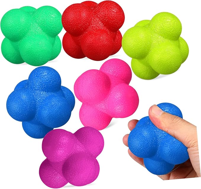 6pcs Hexagonal Reaction Balls Reaction Training Toys Smart Reflex Balls
