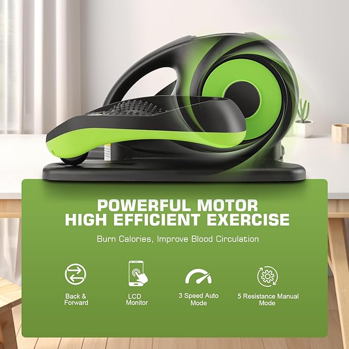 Ancheer Under Desk Elliptical,Ellipse Leg Exerciser for Seniors Fully Assembled, Electric Seated Pedal Elliptical Exerciser with Remote &12 Resistance Adjustable Speed