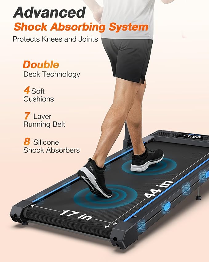WELLFIT Treadmill with Auto Incline, 4 in 1 Foldable Treadmills for Home with Adjustable Height, 3.5HP Quiet Under Desk Treadmill, 350 LBS Capacity Portable Walking Pad with App, Space-Saving Design