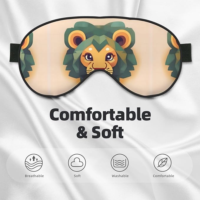 Cartoon Lion Head-Mounted Double-Sided Light-Blocking Sleeping Eye mask to Protect Eyes and Relieve Eye Fatigue