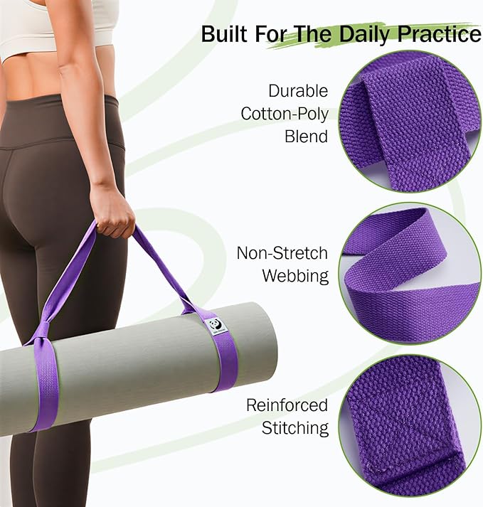 Slim Panda Yoga Mat Straps for Carrying, Adjustable Yoga Mat Carrier Sling Fits All Mats(Mat Not Included)