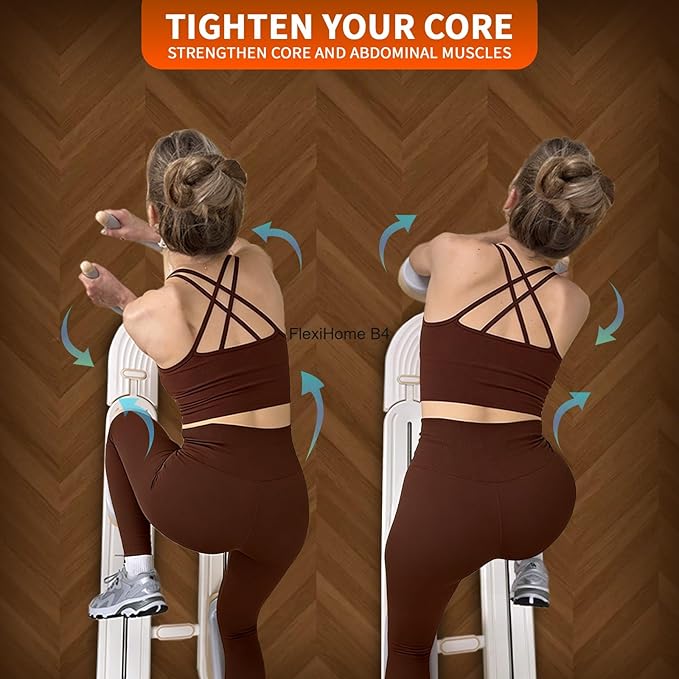 Spine Twist and Stretch Trainer, Adjustable Back Stretcher Machine, Detachable Waist Workout Equipment for Lower Back Pain Relief, Spine Decompression, Leg Stretching & Core Activation