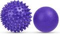URAQT Spiky Massage Ball Set, 2 Pack Physical Therapy Massage Balls, Hard Lacrosse Ball & Spiky Massage Ball for Myofascial Release and Trigger Point Deep Tissue Massage (Purple)