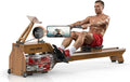 Water Rowing Machine for Home Use, WENOKER Wooden Foldable Rower Machine with Dedicated Monitor & Bluetooth APP, Large Water Tank & Comfortable Seat for Immersive Water Rower, 350LBS Weight Capacity