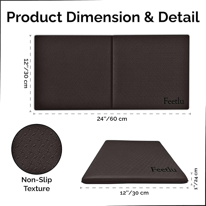 Yoga Knee Pad Cushion Exercise Knee Pad Folding, 1/2" Thick 24"x12" Eliminate Pain During Yoga or Exercise Workout– Extra Thick Padding& Support for Yoga Pilates, Fitness Exercise