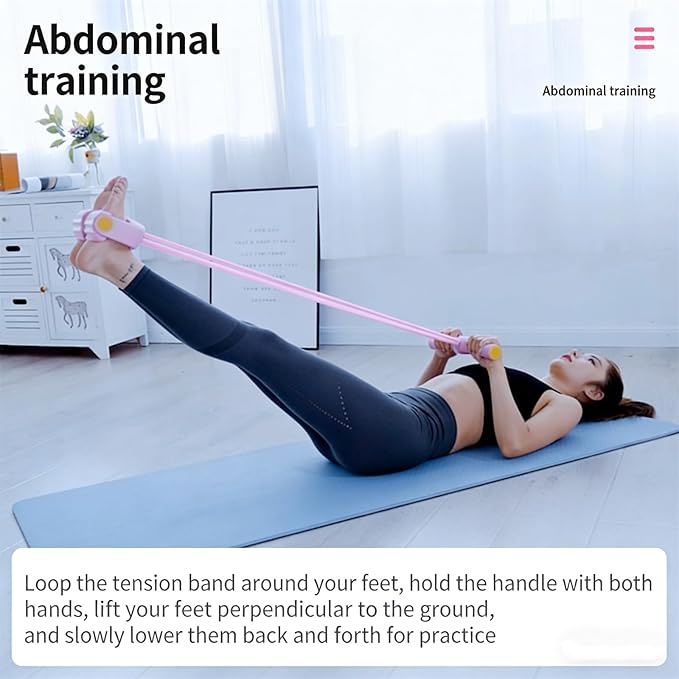 Upgrade 8 Tube Pedal Resistance Device, Pedal Resistance Band with Handle, Fashion Puller Exercise, Detachable and Adjustable Multifunction Fitness Bands for Abdomen, Waist, Arm, Leg
