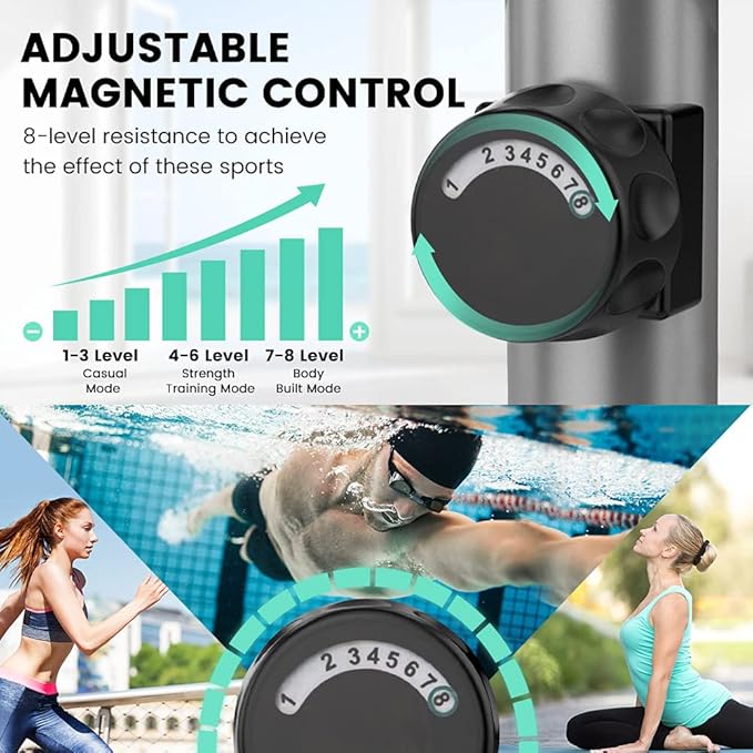 Dripex Elliptical Exercise Machine, Hyper-Quiet Elliptical Machine for Home, Magnetic Elliptical Training Machines with 8-Level Resistance, 6KG Flywheel, Pulse Sensor, LCD Monitor