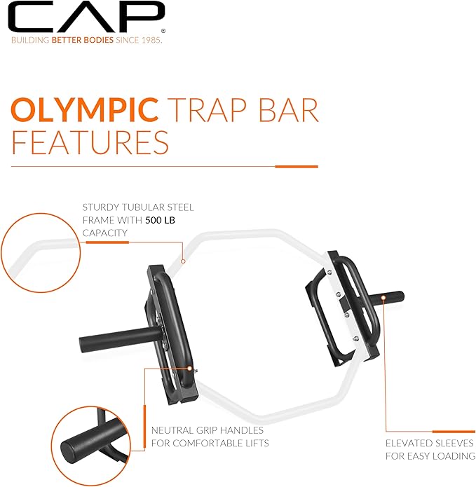 CAP Barbell Olympic Trap Bar and Shrug Bar for Deadlifts