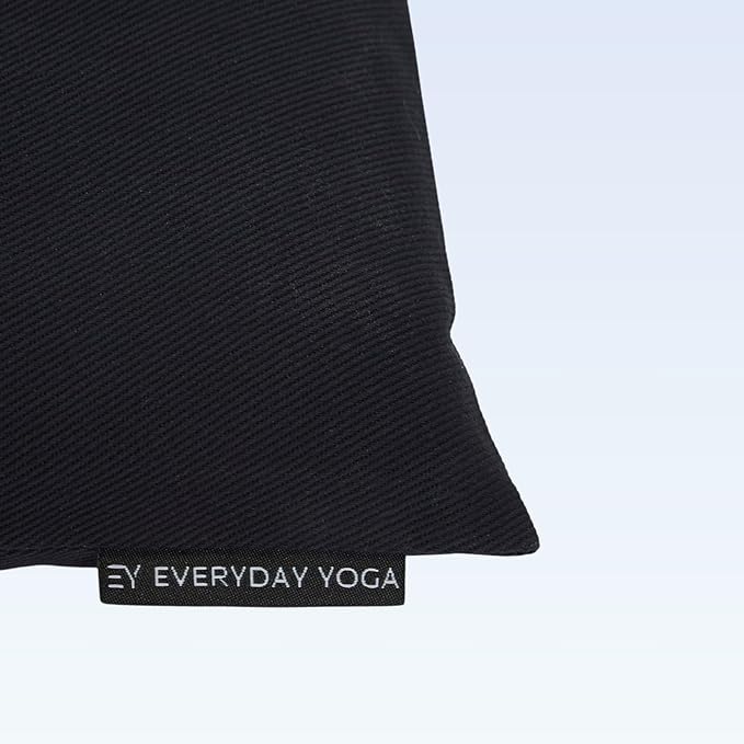 Everyday Yoga Sand Bag Cotton Unfilled, Adds Weight to Poses, Zipper Cover, Sturdy Handle, Silica Sand Filling, Durable Material - Black