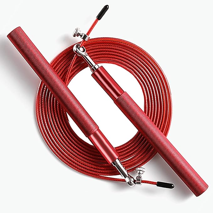 Speed Jump Rope - 360° Swivel Ball Bearing - Adjustable steel coated rope-Aluminum Anti Skipping Handle -Fitness Training Boxing Sports Exercises -Suitable for Kids and Adults