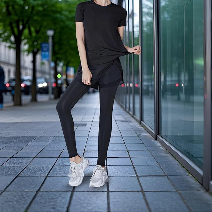 Women'S Pilates Set, Black Four-Piece Yoga Outfit With Jacket, Bra, Shorts, Pants, Xxl, Breathable, Anti-Pilling Fabric, Fits 5 Ft To 5 Ft 11 In, 110 To 330
