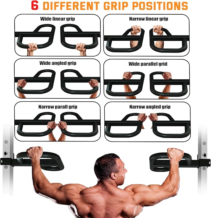Dip Bar Attachment for 2"x2" Squat Rack, Heavy Duty Power Rack Attachment with 5/8" or 1" Hole