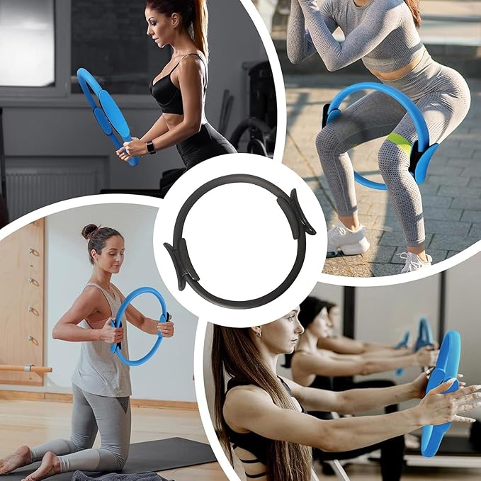 Pilates Ring, Flexible Ring Fitness 14" Yoga Rings Magic Circle with Dual Padded Handles, Fitness Circle for Toning Arms, Thighs/Legs & Core Home Exercise Equipment