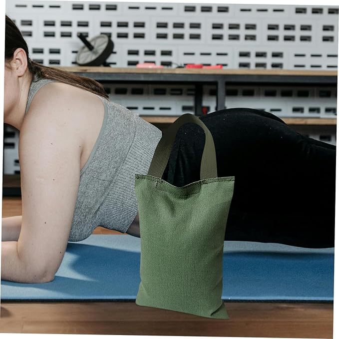 NOLITOY 2Kg Canvas Sandbag with Handle Fillable Weights Bag for Yoga and Fitness Training Weight for Versatile Workouts Durable and Easy to Clean